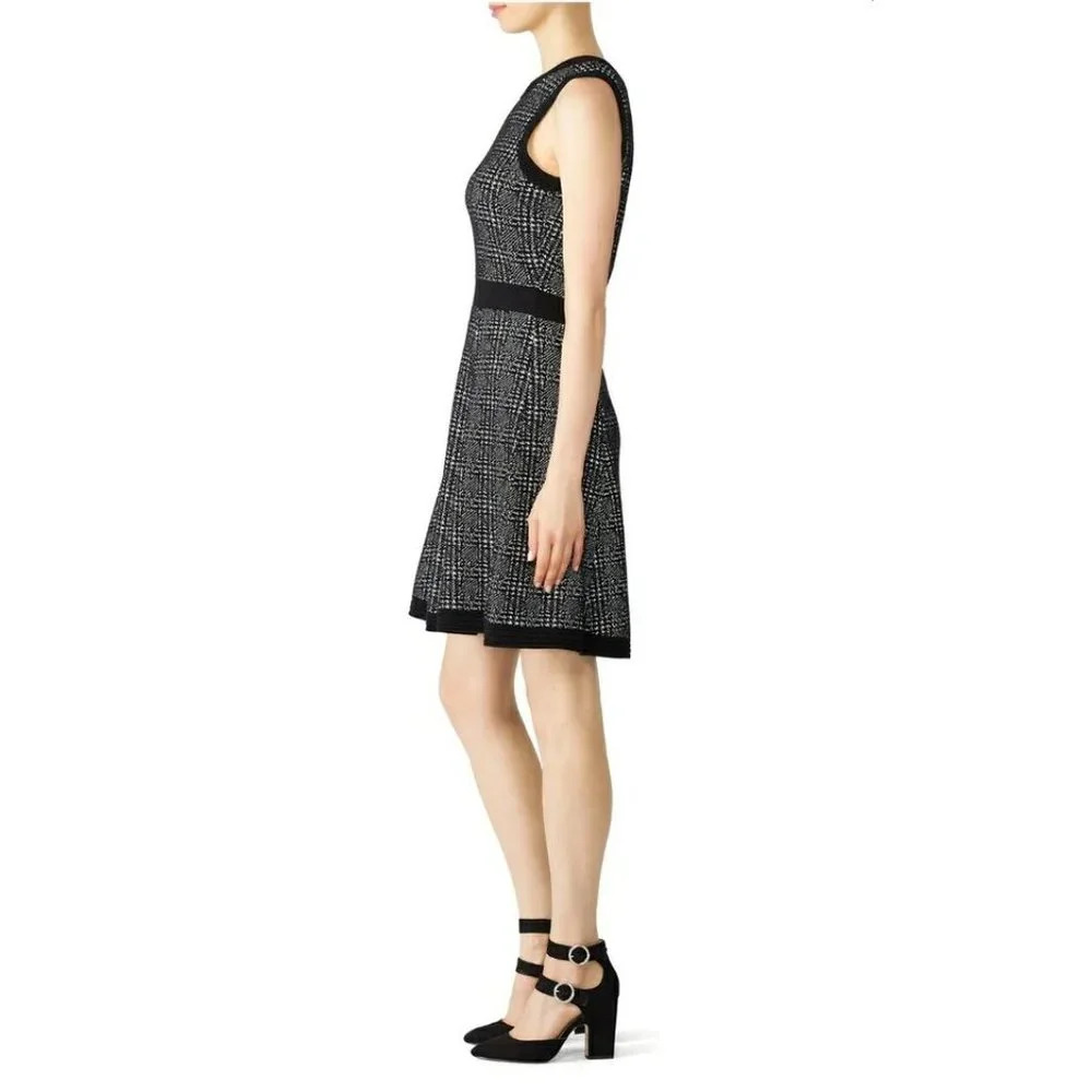 Kate Spade Out West Sleeveless Mod Plaid Sweater Dress Black/White Size XS - Picture 3 of 10